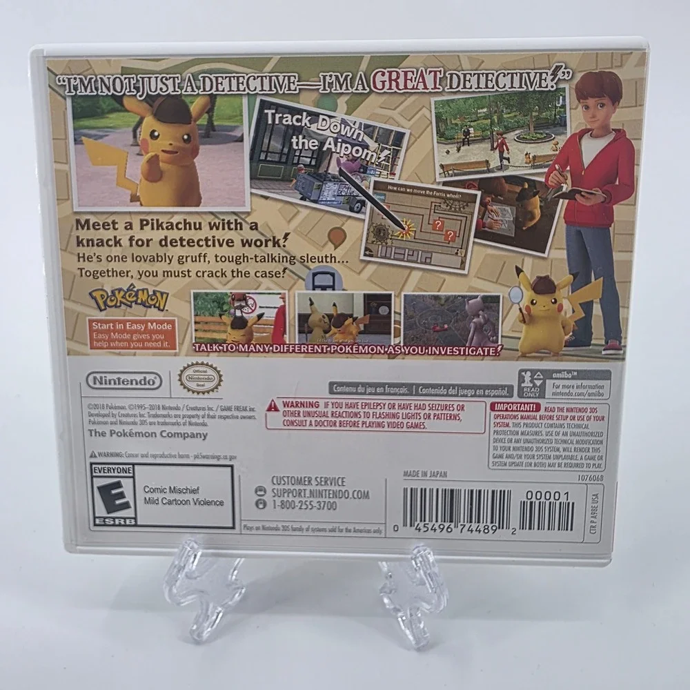 Detective Pikachu Nintendo 3DS Game CIB 2018 CTR-P-A98E Untested!